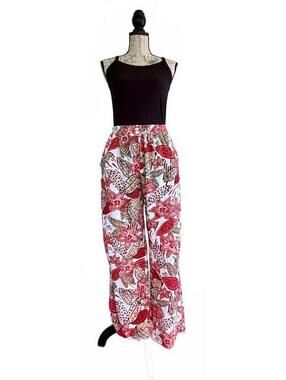 Fusionista Women's Floral Print Wide Leg Pants Size XL